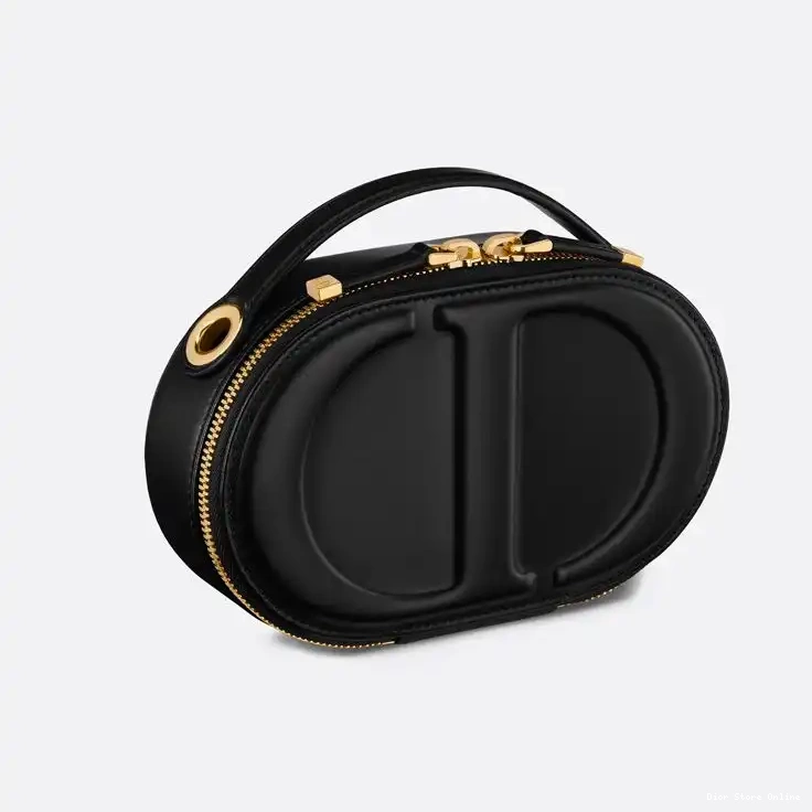 Cheap Camera Signature CD Oval Bag Calfskin Black Dior 0415 Hot Sale